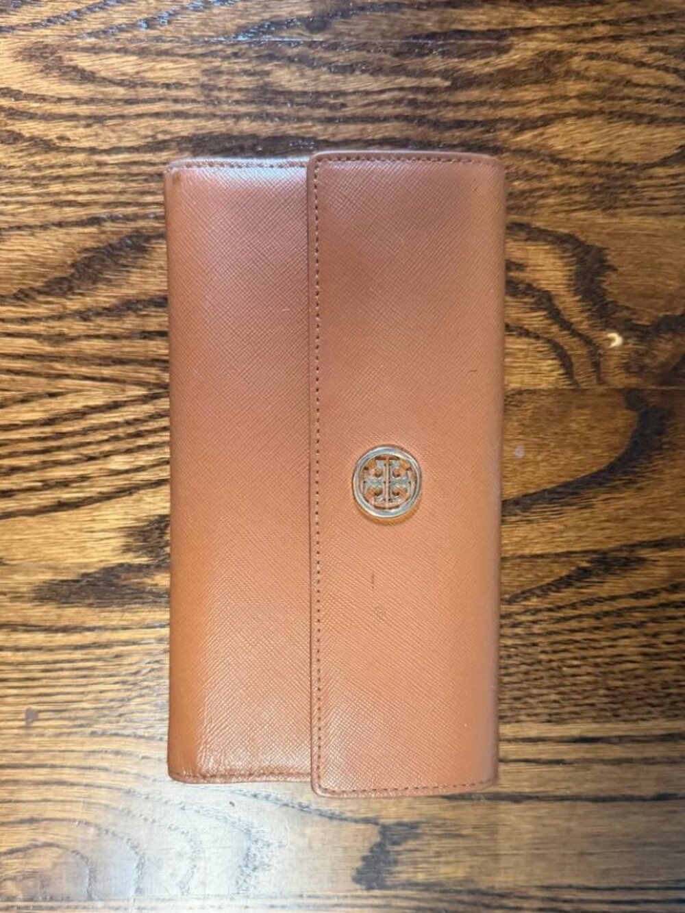 Tory Burch Brown Leather Foldover Wallet